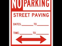 Temporary No Parking Street Paving Cars Towed Sign